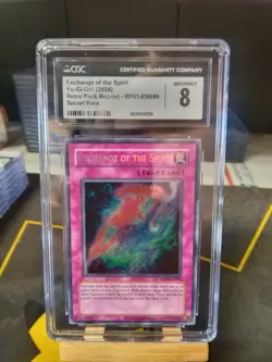 CGC 8 Exchange of the Spirit RP01-EN099 Secret Rare Retro Pack Yugioh - Image 1