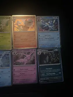 Pokemon Prismatic Evolutions 8 Cosmo Promo Cards From Mini Tin Costco Pack NEW! - Image 3