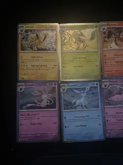 Pokemon Prismatic Evolutions 8 Cosmo Promo Cards From Mini Tin Costco Pack NEW! - Image 4