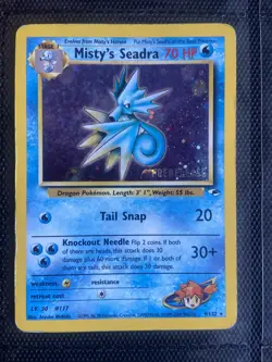 Pokemon TCG Misty's Seadra Holo Rare Card 9/132 Prerelease LP - Image 1