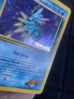 Pokemon TCG Misty's Seadra Holo Rare Card 9/132 Prerelease LP - Image 3
