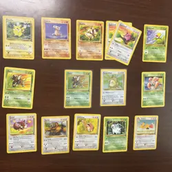 Vintage Pokemon Jungle Lot: 15 total cards Holo Kangaskhan Holo Pinsir - Image 1