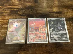 Pokemon 151 3 Card Promo Set Gold Metal,Mew,Mewtwo Ultra Premium Collection UPC - Image 1