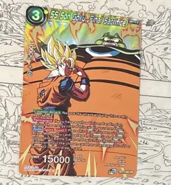 SS Son Goku Final Sacrifice Gold Holo Foil SR Rare Dragon Ball Super CCG Card - Image 3