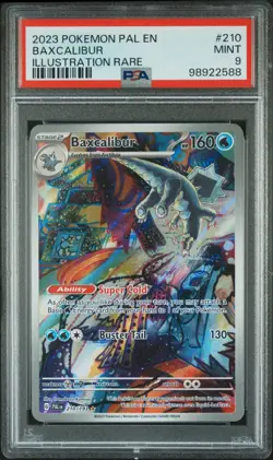 PSA 9 MINT Baxcalibur 2023 Paldea Evolved 210/193 Illustration Rare Pokemon Card - Image 1