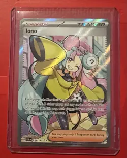 Iono Pokemon TCG Paldea Evolved Holo Ultra Rare Full Art Card 254/193 NM/LP - Image 1