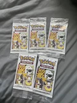 5x SEALED General Mills Pokemon Cereal 3-Card Booster Packs - Near Mint NEW - Image 1
