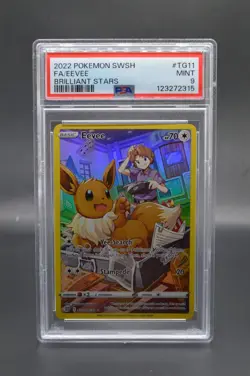 Pokemon TCG Eevee Brilliant Stars TG11/TG30 Holo Secret Rare Card PSA 9 - Image 1
