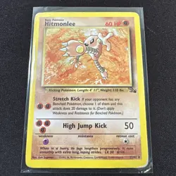 Hitmonlee 22/62 Fossil Set - Non-Holo Rare Pokemon Card WOTC TCG - Image 1