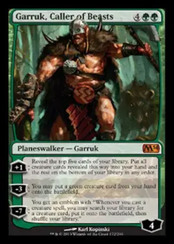 Moderate Play, Japanese MTG Regular Garruk, Caller of Beasts Magic 2014 Magic th - Image 1