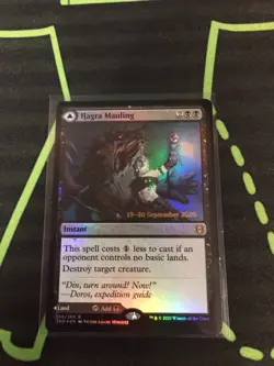MTG Magic The Gathering Hagra’s Mauling Foil Prerelease Promo MDFC Commander - Image 1
