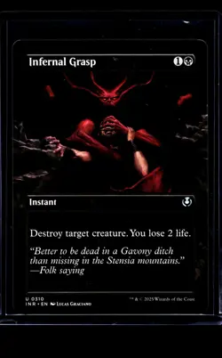 MTG Magic The Gathering INR Innistrad Remastered Borderless #310 Infernal Grasp - Image 1