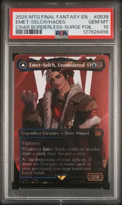 2025 MTG FINAL FANTASY EMET-SELCH, UNSUNDERED/HADES, SORCERER OF ELD PSA 10 - Image 1