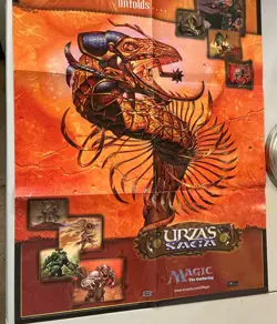 1998 MTG Magic the Gathering Urza’s Saga- Store Promo 22"x28" Poster -VG+ - Image 1