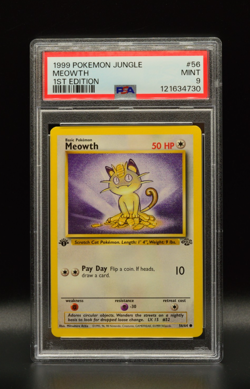 Meowth 1st Edition 1999 Pokemon Jungle #56 WOTC PSA 9 Newly Graded - Image 1