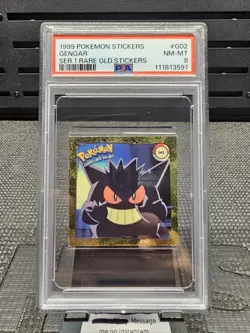 PSA 8 Mint 1999 Pokemon Sticker ~ Gengar ~ ArtBox Series 1 Rare Gold #G02 - Image 1