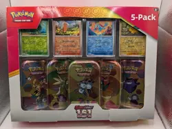 DAMAGED BOX - Pokemon Scarlet & Violet - 151 (5-Pack) Mini Tins w/ 4 Promos - Image 1