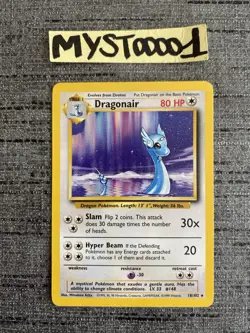 Carte Pokemon Dragonair 18/102 Rare Set De Base Wizard Anglais Occasion - Image 1