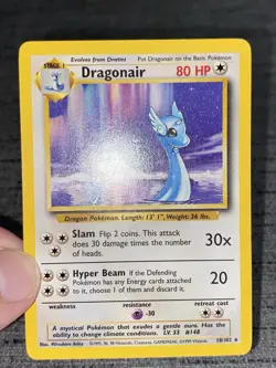 Carte Pokemon Dragonair 18/102 Rare Set De Base Wizard Anglais Occasion - Image 3