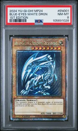 2024 YU-GI-OH! MP24-25TH ANV TIN: DUELING MIRRORS BLUE-EYES WHITE DRAGON PSA 8 - Image 1