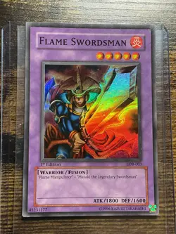 Flame Swordsman LOB-003 The Legend of Blue Eyes White Dragon 1st Edition Glossy - Image 2