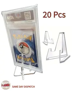 20 x Acrylic Trading Card Display Stand Pokemon Yugioh PSA Graded Slab/Toploader - Image 1