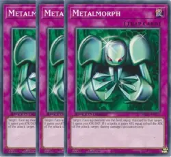 Yugioh - Metalmorph x 3 - 1st Edition NM - Plus Free Holo Card - Image 1