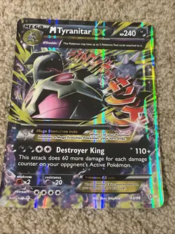 Pokemon TCG Mega Tyranitar EX Jumbo Holo Card 43/98 2015 - Image 1