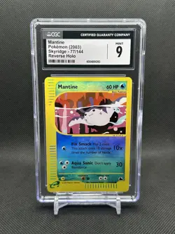 CGC 9 MINT Mantine 2003 Skyridge 77/144 Reverse Holo Pokemon Card LOW POP - Image 1