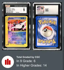 CGC 9 MINT Mantine 2003 Skyridge 77/144 Reverse Holo Pokemon Card LOW POP - Image 3