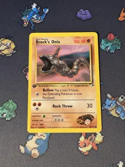 Pokemon Cards Brock’s Onix 69/132 Gym Heroes FIRST EDITION WOTC - (MP) - Image 1