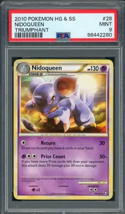 PSA 9 Nidoqueen HeartGold & SoulSilver Triumphant 28/102 Pokemon Card B22 - Image 1
