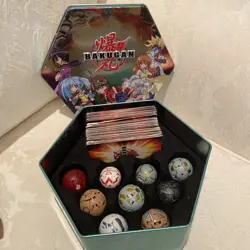 Bakugan lot 25 Battle Brawlers Figures 57 Cards 33 Are METAL & Tin Box - Image 2