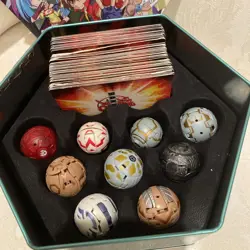 Bakugan lot 25 Battle Brawlers Figures 57 Cards 33 Are METAL & Tin Box - Image 4