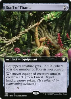 Staff of Titania Extended Art Regular - The Brothers' War Commander MTG-NM - Image 1