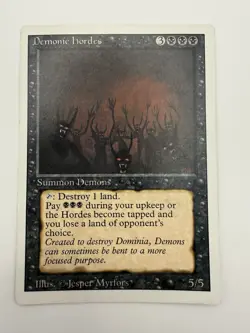 Magic the Gathering ~ MTG ~ 1x Demonic Hordes ~ NM ~ REVISED - Image 1