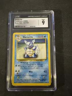 CGC 9 Mint Pokemon Wartortle Base Set Unlimited 42/102 Vintage - Image 1