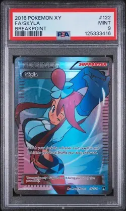 2016 Pokemon Skyla Full Art XY Breakpoint 122/122 PSA 9 - Image 1