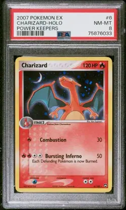 2007 POKEMON EX POWER KEEPERS #6 CHARIZARD-HOLO PSA 8 - Image 1