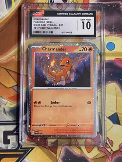 🔥 Charmander #047 2023 Black Star Promo 151 - Cosmos Holo CGC 10 - Image 1