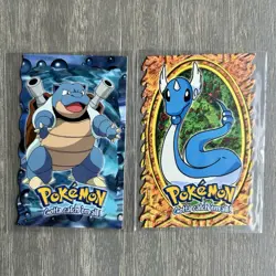 1999 Topps Pokemon Movie Edition Blastoise 9/12 and Dragonair #148 Die Cut LP - Image 1