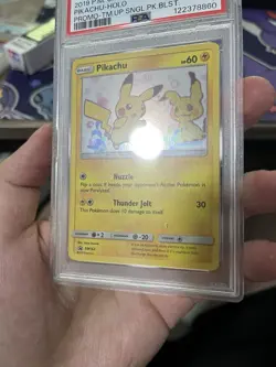Pokemon TCG Pikachu SM162 Black Star Promo Pokemon PSA 9 (little dent on slab) - Image 3