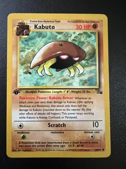 Pokemon TCG Kabuto Fossil 50/62 1st Edition WOTC Vintage NM/LP - Image 1