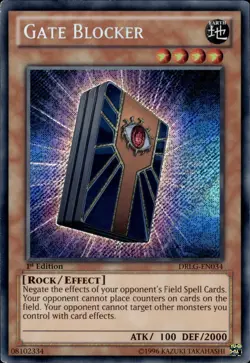 Gate Blocker - Secret Rare 1st Edition DRLG-EN034 - LP - YuGiOh - Image 1