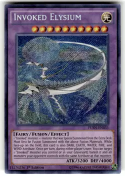 Yugioh Invoked Elysium FUEN-EN033 Secret Rare 1st Ed NM - Image 1