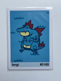 Pookiemoot Gen 2 - fergi (Feraligatr) - Pokemon Parody/Derpy card - Image 1
