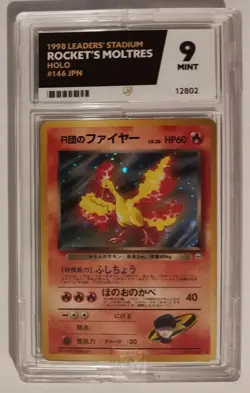 Ace 9 Rocket's Moltres 146 Gym Heroes JAPANESE Graded Pokemon Card Mint PSA 10 - Image 1