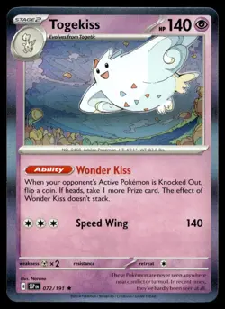 Togekiss 72/191 Pokemon Card Surging Sparks Rare 140 HP Holo Near Mint UA - Image 1