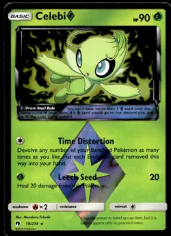 Celebi 19/214 Pokemon Card Lost Thunder Rare 90 HP Holo Lightly Played TT - Image 1