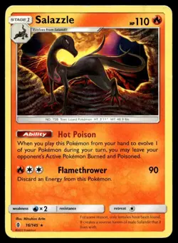Salazzle 16/145 Pokemon Card Guardians Rising Rare 110 HP Lightly Played TY - Image 1